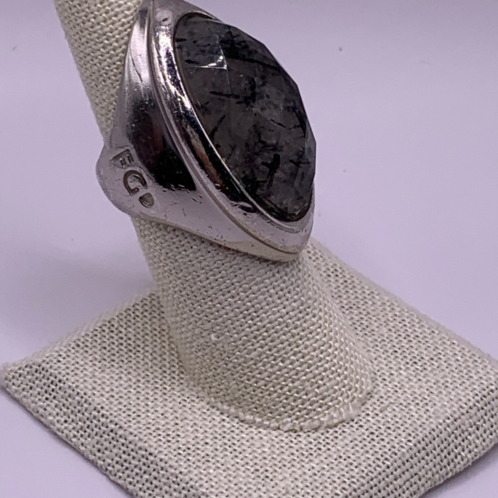 Large Rutilated Rutile Quartz Statement Ring, size 6 3/4 - Picture 5 of 11